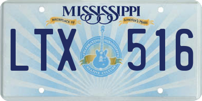 MS license plate LTX516