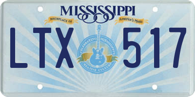 MS license plate LTX517