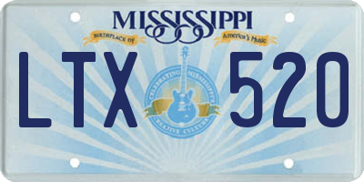 MS license plate LTX520