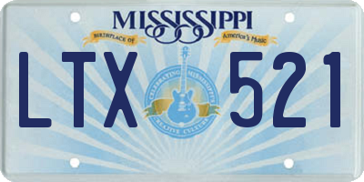 MS license plate LTX521