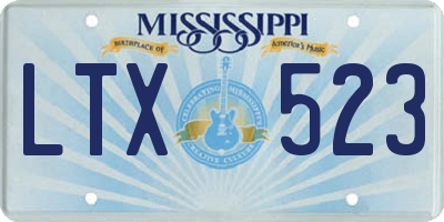 MS license plate LTX523