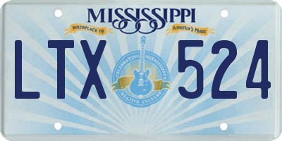 MS license plate LTX524