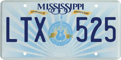 MS license plate LTX525