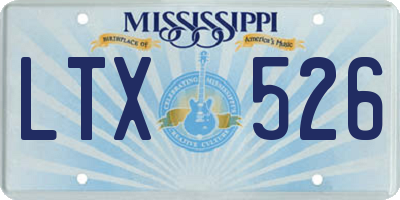 MS license plate LTX526