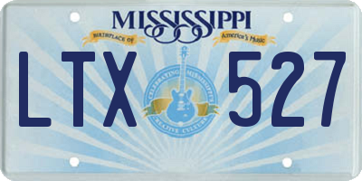 MS license plate LTX527