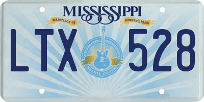 MS license plate LTX528