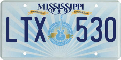 MS license plate LTX530