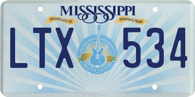MS license plate LTX534
