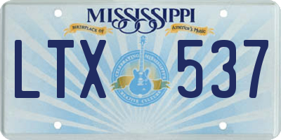 MS license plate LTX537