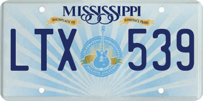MS license plate LTX539