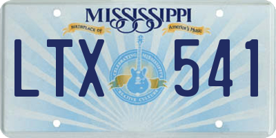 MS license plate LTX541