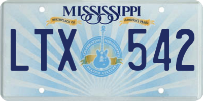 MS license plate LTX542