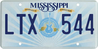 MS license plate LTX544