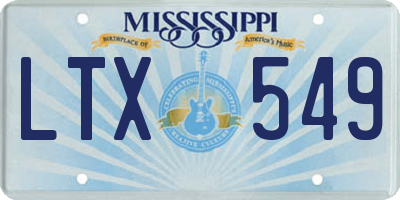 MS license plate LTX549