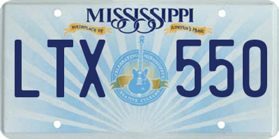 MS license plate LTX550