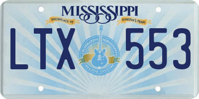MS license plate LTX553