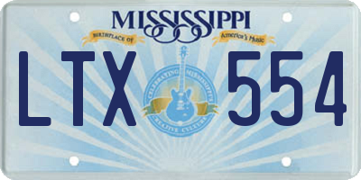 MS license plate LTX554