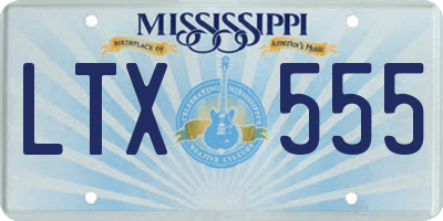 MS license plate LTX555
