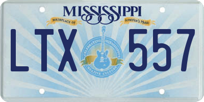 MS license plate LTX557