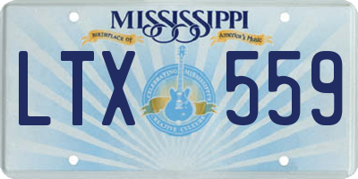 MS license plate LTX559