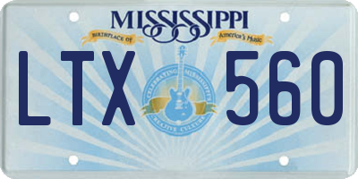MS license plate LTX560