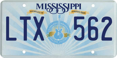 MS license plate LTX562
