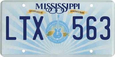 MS license plate LTX563