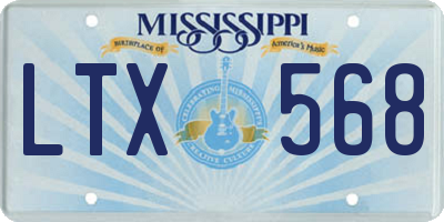 MS license plate LTX568
