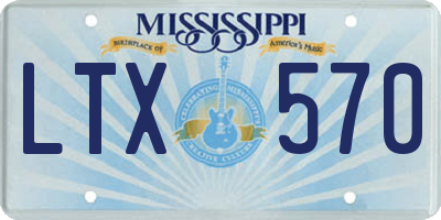MS license plate LTX570