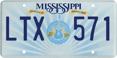 MS license plate LTX571