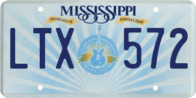 MS license plate LTX572