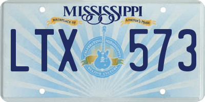 MS license plate LTX573