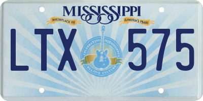 MS license plate LTX575