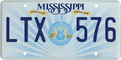 MS license plate LTX576