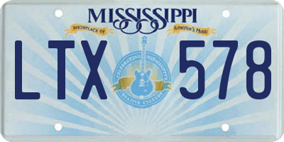 MS license plate LTX578