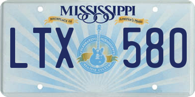 MS license plate LTX580