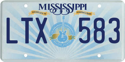 MS license plate LTX583