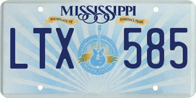 MS license plate LTX585