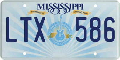 MS license plate LTX586
