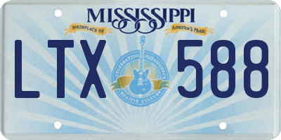 MS license plate LTX588
