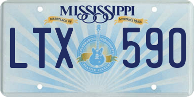 MS license plate LTX590