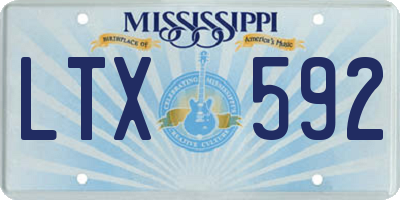 MS license plate LTX592