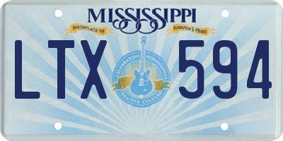 MS license plate LTX594