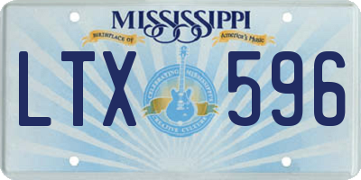 MS license plate LTX596