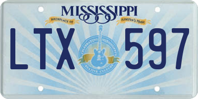 MS license plate LTX597