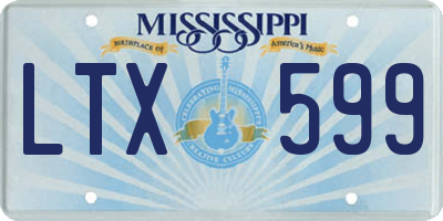MS license plate LTX599