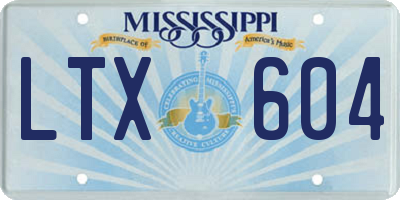 MS license plate LTX604