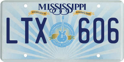 MS license plate LTX606
