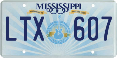 MS license plate LTX607