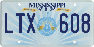 MS license plate LTX608
